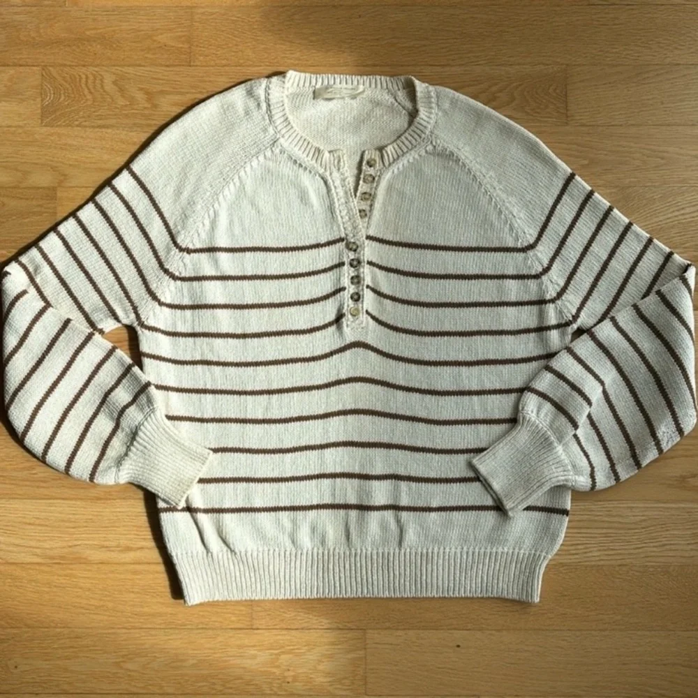 Sezane Léontine Jumper Ecru / Camel - Size XS - Picture 3 of 5